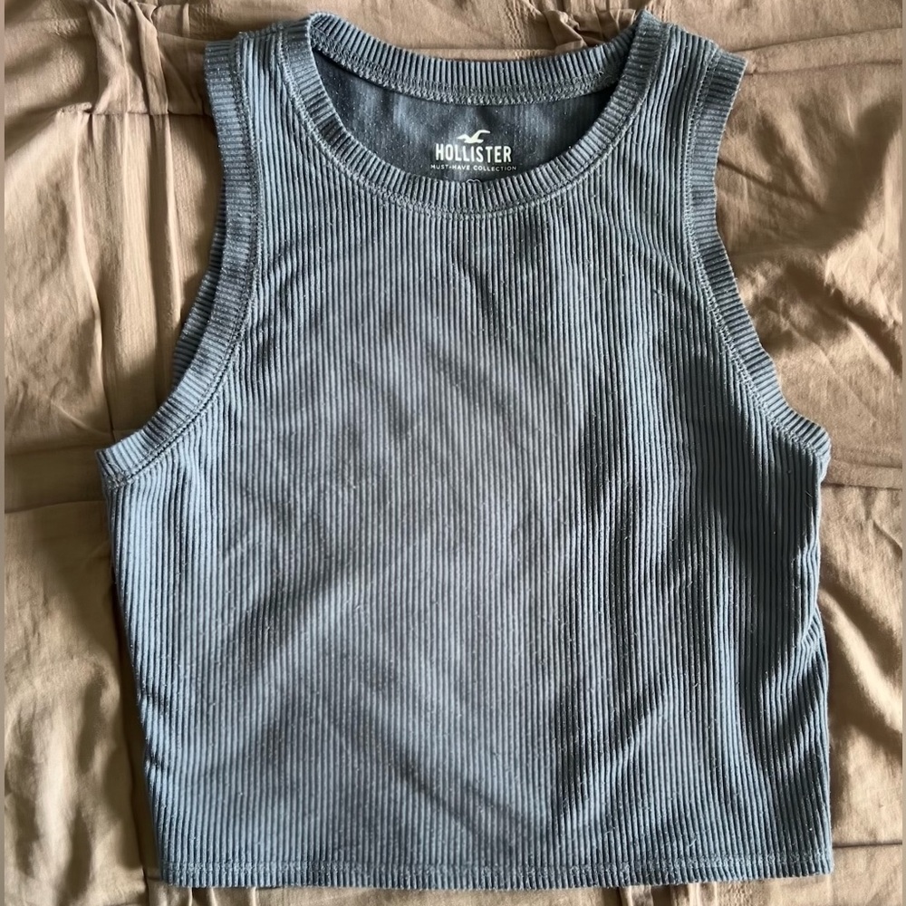 Hollister Blue Ribbed Tank Top
